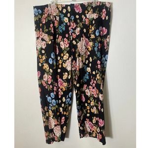 Maeve Colette Black Floral Straight Leg Pants